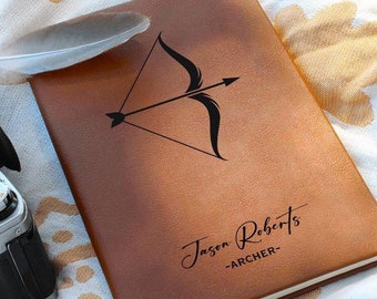 Personalized Bow and Arrow Journal - Archery Gifts, Gift for Archer, Hunting Gift, Gift for Hunter, Archery, Gift for him, Gift for Husband
