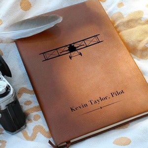 Personalisiertes Geschenk für Piloten, Flieger Geschenk, Abschlussgeschenk der Flugschule, Pilot Geschenke für Männer, erster Solo Flug, Luftfahrt, Pilot Journal