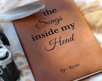 Personalized Lyric Journal - Songs Inside My Head, Song Writing Music Notebook, Music Gift, Song Writer Gift, Musicians Gift, Song Writing