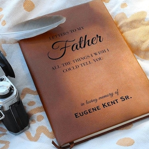 Cartas a mi diario conmemorativo del padre, pérdida del padre, regalo de simpatía del padre, diario de duelo conmemorativo del padre de la muerte, regalo de pérdida del padre