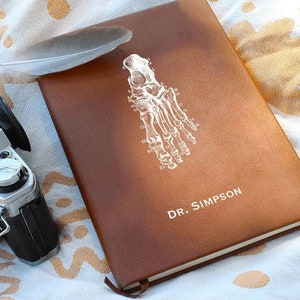 Personalized Podiatrist Journal, Gift for Podiatrist, Gift for DPM, Foot Doctor Gift, Graduation Gift, Podiatrist Appreciation Gift Skeleton