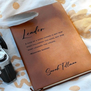 Personalized Leader Journal, Manager gift, teacher gift, coach gift, speaker gift, social worker gift, Christmas gift for boss, mentor gift