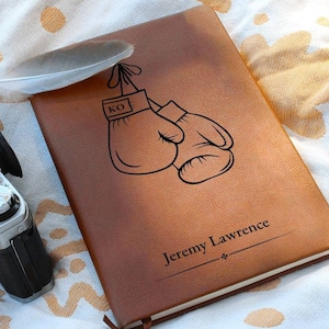KO Personalized Boxing Journal - Boxing gift, Boxing coach gift, Dad gift, Boxing gloves, Gift for Boyfriend, Gift for Boxer, Husband Gift