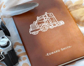 Trucker Journal, Truck Driver Retirement Gift, CDL License Gift, New Truck Driver Gift for Truck Driver, Custom Gift for Dad Husband