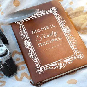 Personalized Family Recipe Book, personalized recipe book, blank recipe book, family cookbook, recipe book, leather recipe book, Heirloom