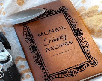 Libro de recetas familiar personalizado, libro de recetas personalizado, libro de recetas en blanco, libro de cocina familiar, libro de recetas, libro de recetas de cuero, reliquia