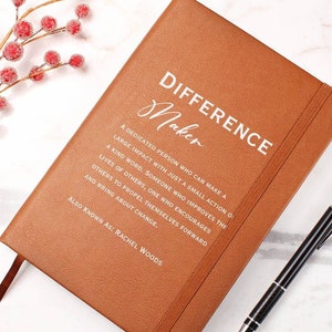 Difference Maker Journal - leadership gifts, corporate gifts, corporate holiday gifts for employees, personalized gift for manager boss gift