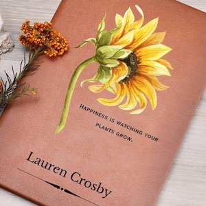 Gift for Plant Lover - Gardener Gift, Gift for Sunflower Lover, Sunflower Journal, Gift for Mom, Gift for Wife, Wellness Gift for Gardener
