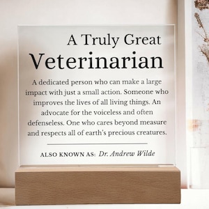 Truly Great Veterinarian - Personalized Veterinarian Gift Sign , Vet Notes, Veterinary Gift, Veterinarian Office, Vet School Graduation