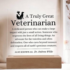 Truly Great Veterinarian - Personalized Veterinarian Gift Sign , Vet Notes, Veterinary Gift, Veterinarian Office, Vet School Graduation