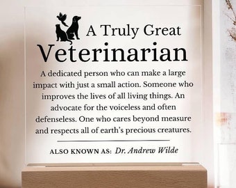 Truly Great Veterinarian - Personalized Veterinarian Gift Sign , Vet Notes, Veterinary Gift, Veterinarian Office, Vet School Graduation
