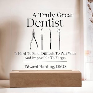 Custom Gift for Dentist, Dentist Tools Plaque, New Dentist Personalized Sign Custom Plaque, Dentist Gift, Graduation Gift, Retirement Gift