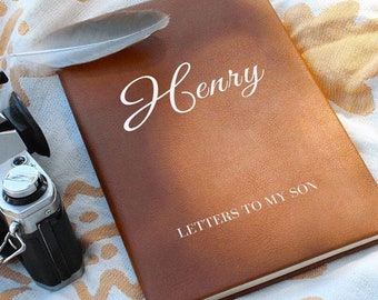 Letters To My Son Personalized Name Notebook Custom Pregnancy Journal Customized Baby Boy Shower Gift for New Mom & Dad Child Memory Book
