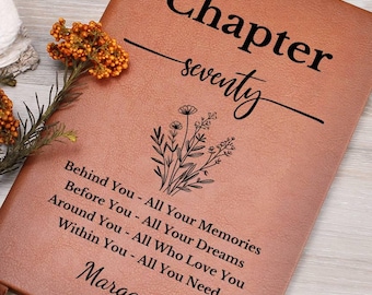 Chapter 70 Journal, Personalized Seventy Year Gift for 70th Birthday Present, 70 Years Old, Birthday Gift for Her Sister Mom Aunt Friend