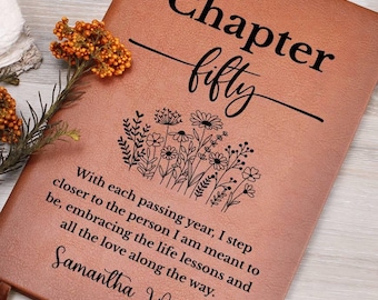 Personalisiertes 50. Geburtstagsgeschenk Turning Fifty Notebook, 50 Jahre alt Geschenk für sie 50. Geburtstagsgeschenk für Schwester Tante Bestie Coworker Journal