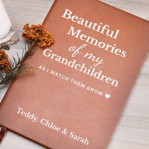 Cuaderno personalizado con nombre "Cartas a mis nietos": regalo para la abuela, diario personalizado para los abuelos, regalo para los nietos, libro de recuerdos para la abuela