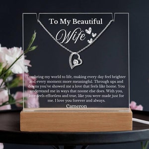 Collana My Beautiful Wife Forever Love, regalo personalizzato per moglie, regalo di San Valentino, regalo di compleanno, regalo di anniversario, gioielli per moglie