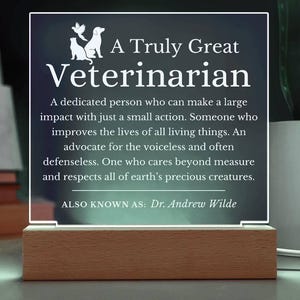 Truly Great Veterinarian - Personalized Veterinarian Gift Sign , Vet Notes, Veterinary Gift, Veterinarian Office, Vet School Graduation