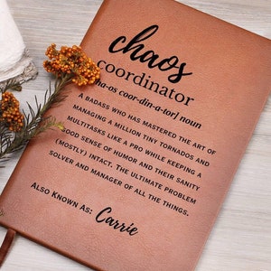 Chaos Coordinator Journal, Custom Gift for Teacher Admin Assistant Appreciation Nurse Mom Boss Day Gifts for Manager Funny Coworker Notebook