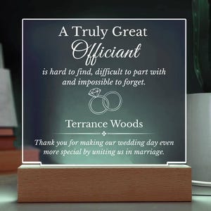 Gepersonaliseerde huwelijkscadeau voor Officiant - bedankt dat je met ons trouwt, Officiant cadeau, unieke bruiloft Officiant cadeaus, bedankt Officiant