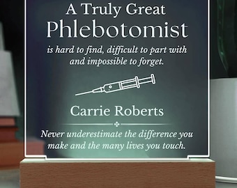 Personalized Phlebotomist Sign, Phlebotomy Tech, Lab Tech Gift, Phlebotomy Tech Night Light, Custom Phlebotomy Lab, Gift for Phlebotomist