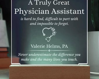 Personalized Physician Assistant Light Sign - Physician Assistant Gift, Stethoscope Gift, Thank You Gift for Healthcare Worker, New PA Gift