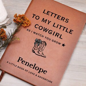 Cartas para mi pequeña, cuaderno personalizado con botas vaqueras y lazo, baby shower vaquera, regalo para mamá y papá primerizos, libro de recuerdos