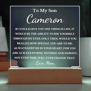 To My Son Gift Personalized Custom Acrylic Plaque, Mom To Son Meaningful Gift for Son, Gift For Birthday, Son Birthday Gift Sentimental Gift