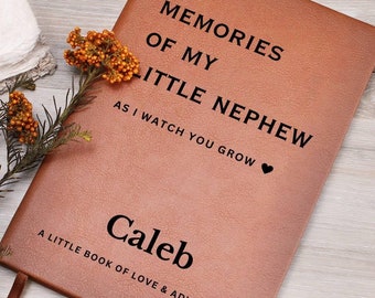 Memories Of My Nephew Personalized Journal - New Aunt Gift, Custom Journal, Christmas Sister In Law Gift,  Aunt Memory Book, Nephew Gift