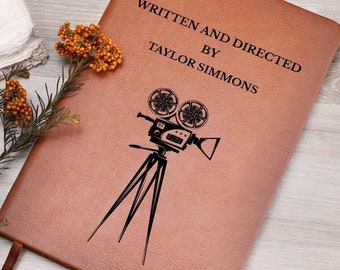 Written and Directed by Journal, Custom Screenwriter Gift, Personalized Filmmaker Notebook, Movie Lover Film Student Christmas Gifts, Writer