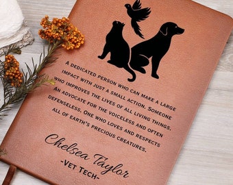 Personalized Vet Tech Gift - Veterinary Tech Journal, Vet Tech Week, Veterinary Gift, Veterinarian Office Gift, Vet Tech School Graduation