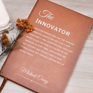 The Innovator Personalized Journal - Team employee gift, corporate gift, Employee Appreciation Gifts, Inspirational Gift for Leader, Award