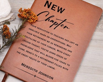 New Chapter Teacher Retirement Journal - Personalized Teacher Retirement Gift, Teacher Retirement Party, Retirement Gift, Retiring Teacher