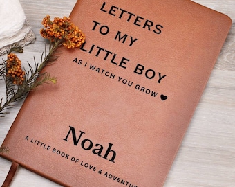 Letters To My Son Personalized Name Notebook Custom Pregnancy Journal Customized Baby Boy Shower Gift for New Mom & Dad Child Memory Book