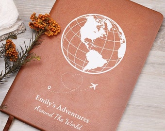Custom Travel Journal - Personalized Gift, Trip Planner, Traveling Journal Personalized Travel Diary, Travel Gift, Adventure Journal Book