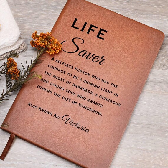 Life Saver Journal, Transplant Day Gift, Organ Donor Thank You Gift, Kidney Donor Gift, Organ Donor, Bone Marrow Donor, Kidney Donor Surgery