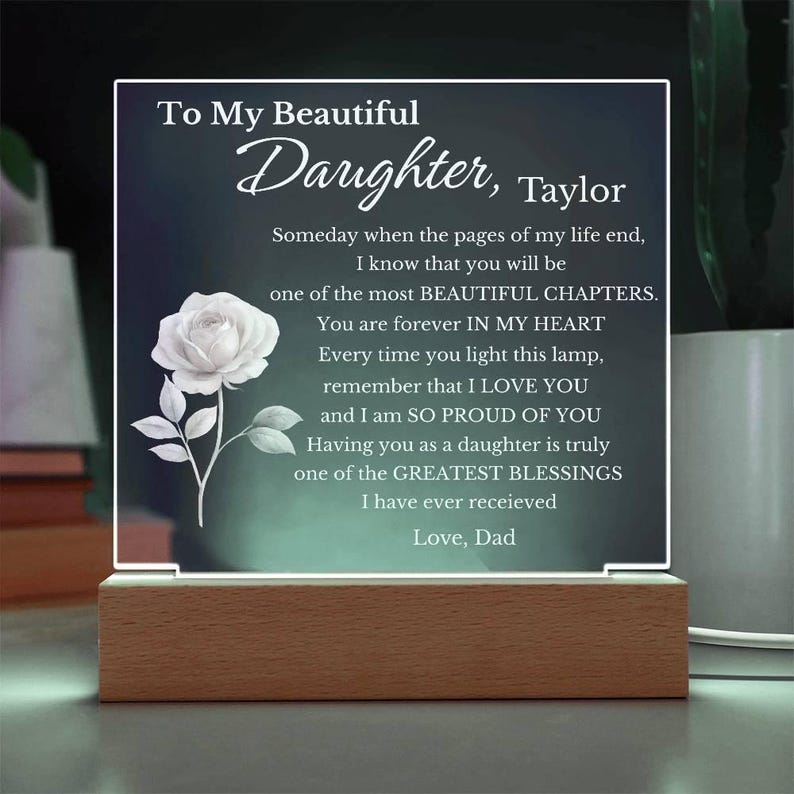Daughter Sign Personalized My Beautiful Daughter Engraved Acrylic Sign for Daughter ...
