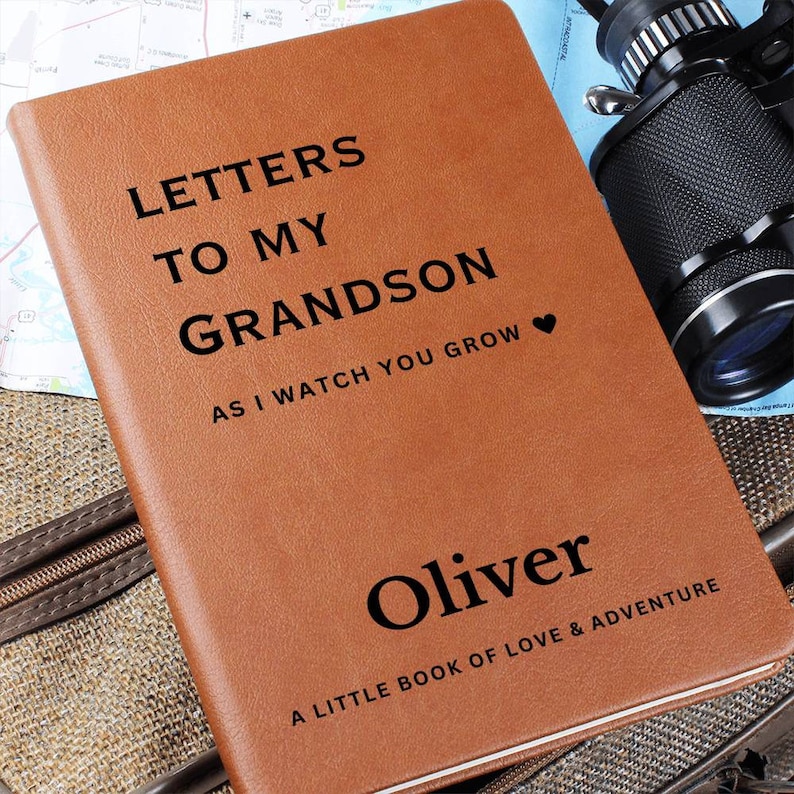 Briefe an meinen Enkel personalisiertes Namensnotizbuch - neue Oma Geschenk, Großeltern personalisiertes Journal, Enkel Geschenk, Oma Erinnerungsbuch Bild 4