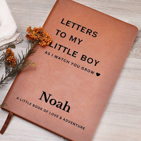 Letters To My Son Personalized Name Notebook Custom Pregnancy Journal Customized Baby Boy Shower Gift for New Mom & Dad Child Memory Book
