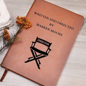 Written and Directed by Journal, Director Screenwriter Gift, Personalized Filmmaker Notebook, Movie Lover Film Student Christmas Gift Writer