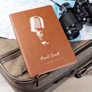 Classic Microphone - Journal Personalized Lyric Journal, Gift for Singer, Songwriter, Gift for Artist, Gift for Podcast, Speaker, Musician image 2