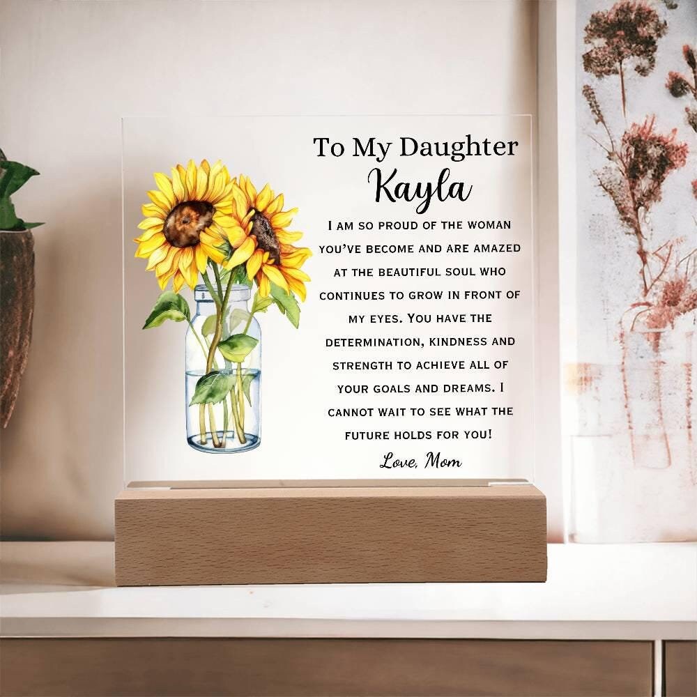 To My Daughter Personalized Sign - Gift for Daughter, Gift from Mom Dad, Daughter Keepsake Gift, Personalized Gift, Graduation Gift for Her