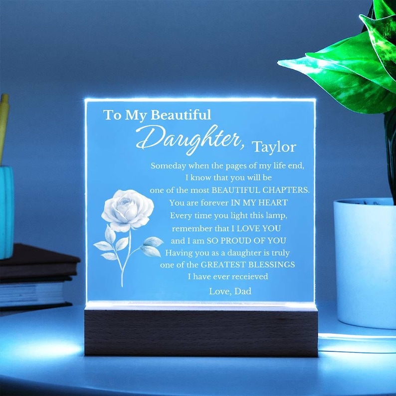 Daughter Sign Personalized My Beautiful Daughter Engraved Acrylic Sign for Daughter ...