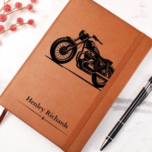 Diário de motocicleta vintage - presente de motocicleta personalizado, presente de dia dos pais, presente para marido, presente para filho, motociclista, Harley, clube imagem 6
