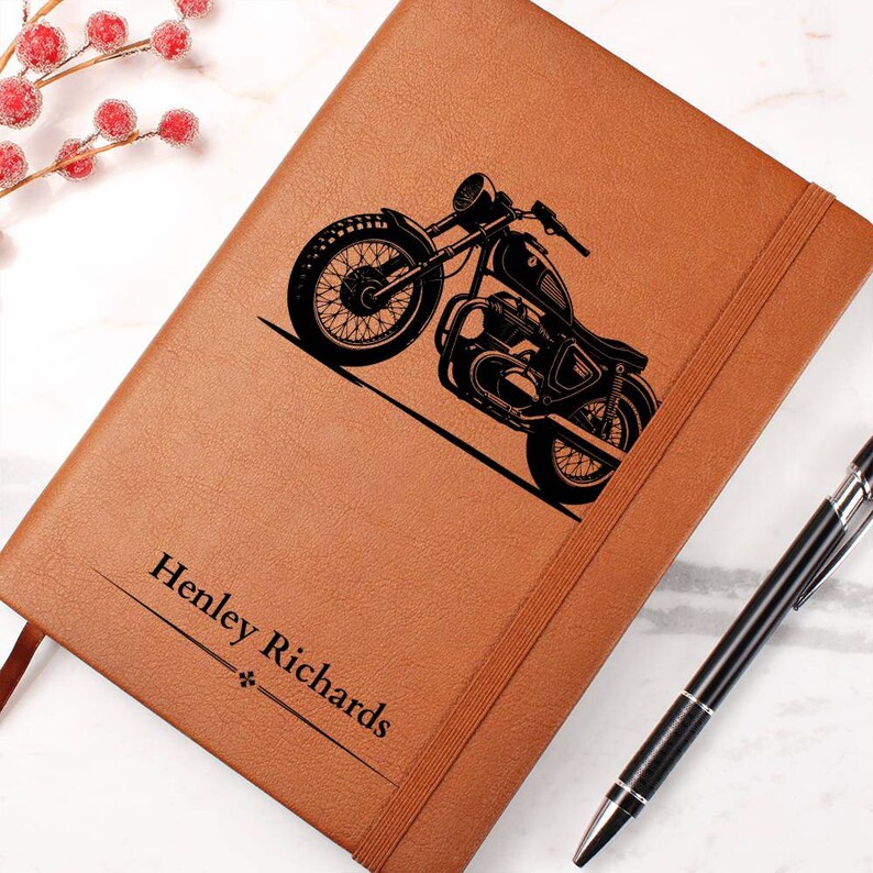 Diário de motocicleta vintage - presente de motocicleta personalizado, presente de dia dos pais, presente para marido, presente para filho, motociclista, Harley, clube imagem 6