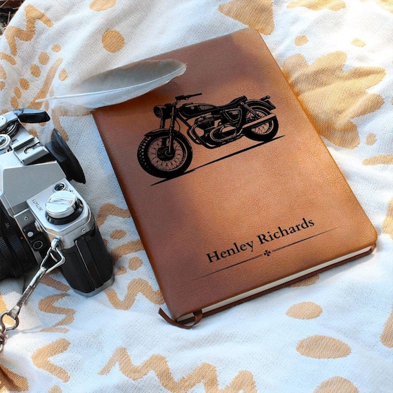 Vintage Motorcycle Journal - Personalized Motorcycle Gift, Fathers Day Gift, Gift for Husband, Gift for Son, Motorcycle Rider, Harley, Club