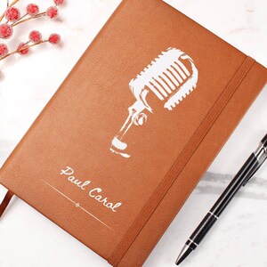Classic Microphone - Journal Personalized Lyric Journal, Gift for Singer, Songwriter, Gift for Artist, Gift for Podcast, Speaker, Musician image 6