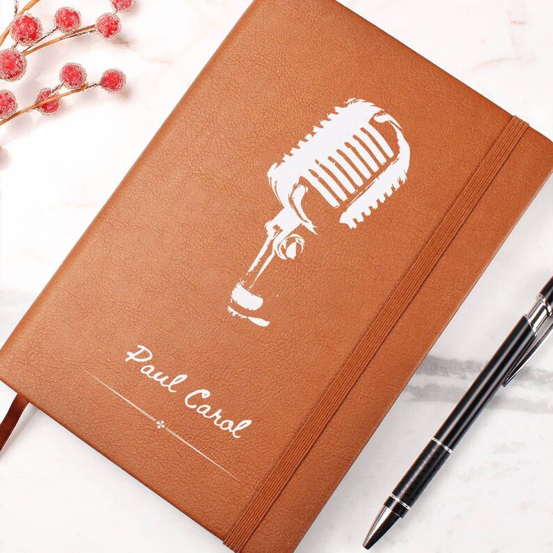 Classic Microphone - Journal Personalized Lyric Journal, Gift for Singer, Songwriter, Gift for Artist, Gift for Podcast, Speaker, Musician image 6
