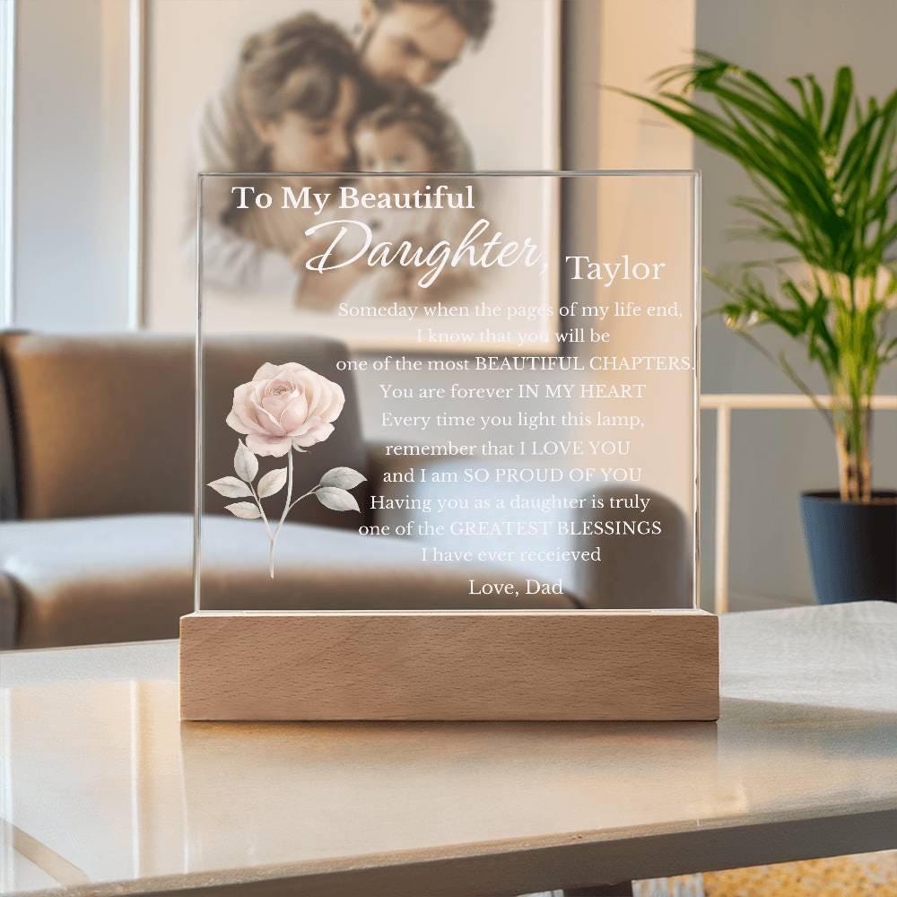 Daughter Sign Personalized My Beautiful Daughter Engraved Acrylic Sign for Daughter ...
