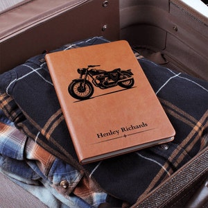 Diário de motocicleta vintage - presente de motocicleta personalizado, presente de dia dos pais, presente para marido, presente para filho, motociclista, Harley, clube imagem 4